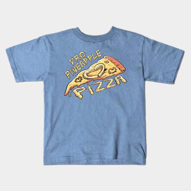 Pro Pineapple Pizza Kids T-Shirt by Fishmas